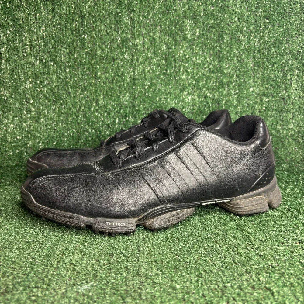 Adidas Greenstar Torsion System Leather Athletic Golf Shoes Black Mens Size‎ 10